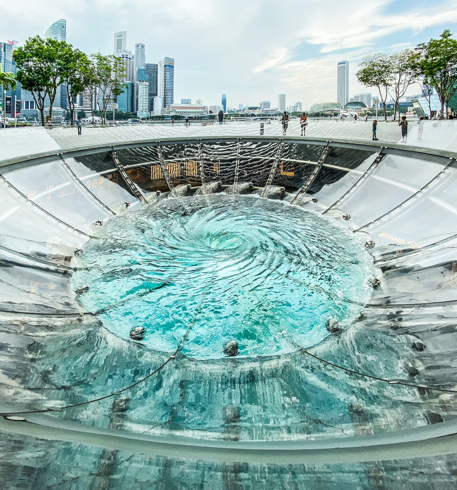 View of The Rain Oculus at The Shoppes at Marina Bay Sands.